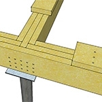Сплочение досок при Т-образном соединении частей деревянного ростверка