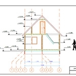 Архитектурный проект каркасного дачного дома - лист разреза